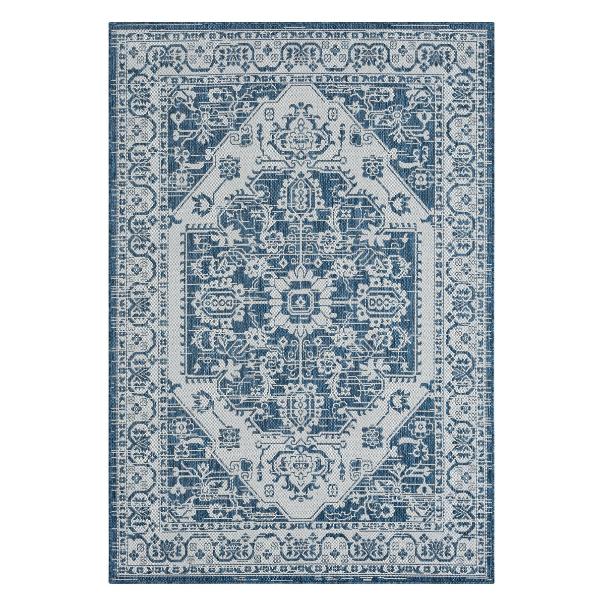 Patio 455 Denim Indoor Outdoor Indoor/Outdoor, Flatweave Rug