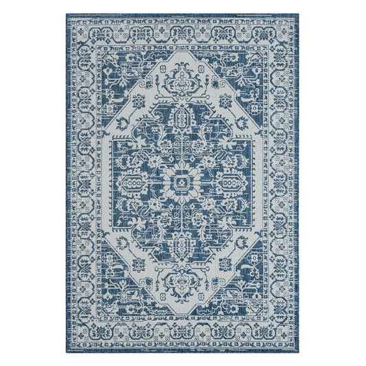 Patio 455 Denim Indoor Outdoor Indoor/Outdoor, Flatweave Rug