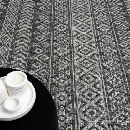 Alfresco 421 Charcoal Indoor Outdoor Indoor/Outdoor, Flatweave Rug