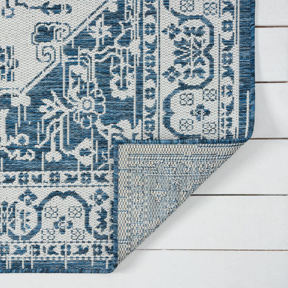 Patio 455 Denim Indoor Outdoor Indoor/Outdoor, Flatweave Hallway Runner