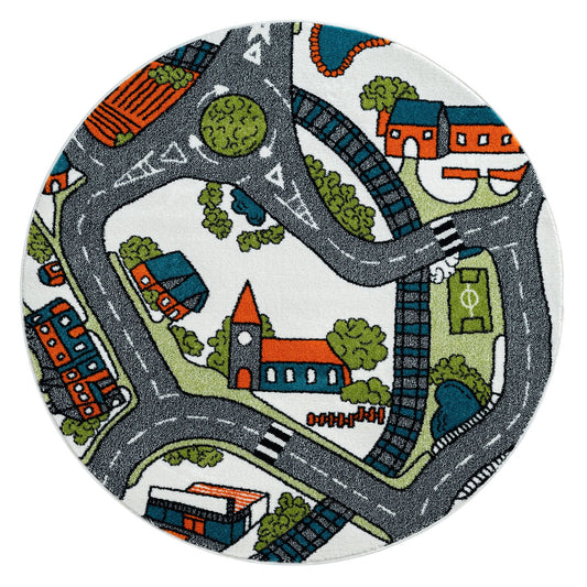 Kidsville 575 Cream Round Rug