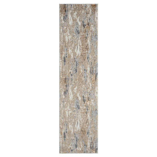 Amber 187 Taupe Abstract, Geometric Hallway Runner
