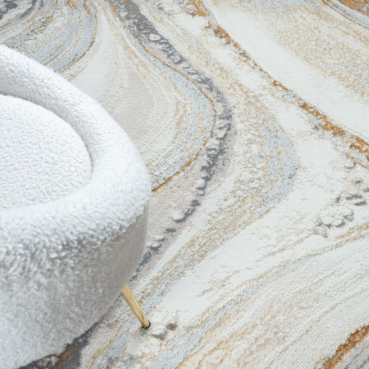 Amber 184 Sand Abstract, Geometric Rug