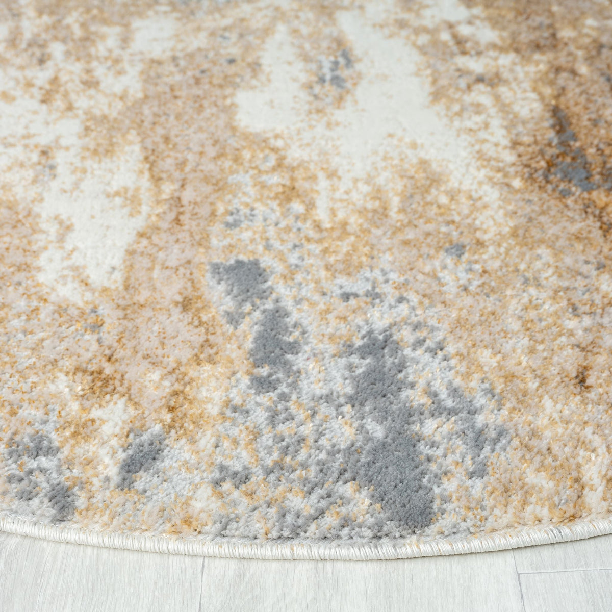 Amber 187 Taupe Abstract, Geometric Round Rug