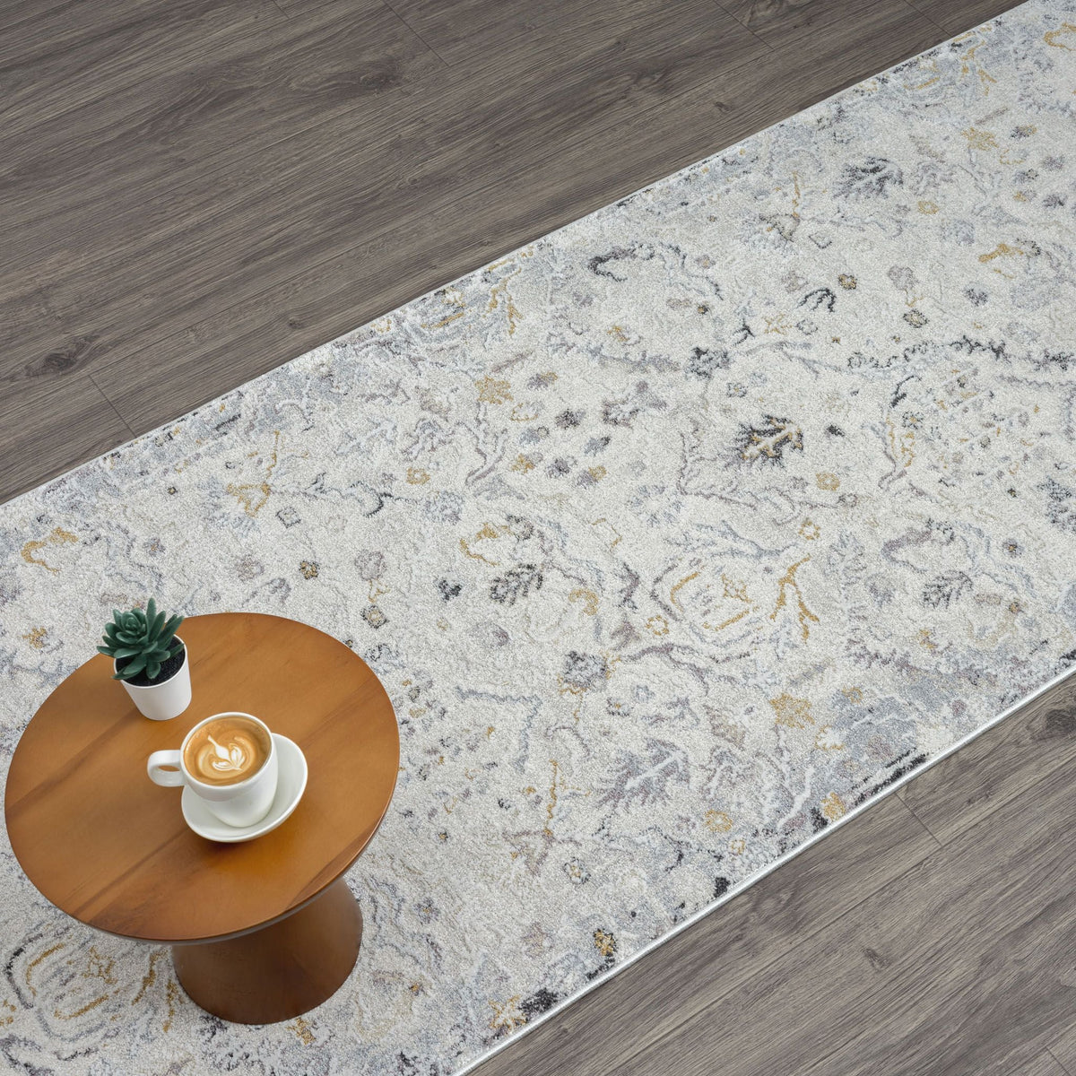 Easton 462 Silver Abstract, Transitional Hallway Runner