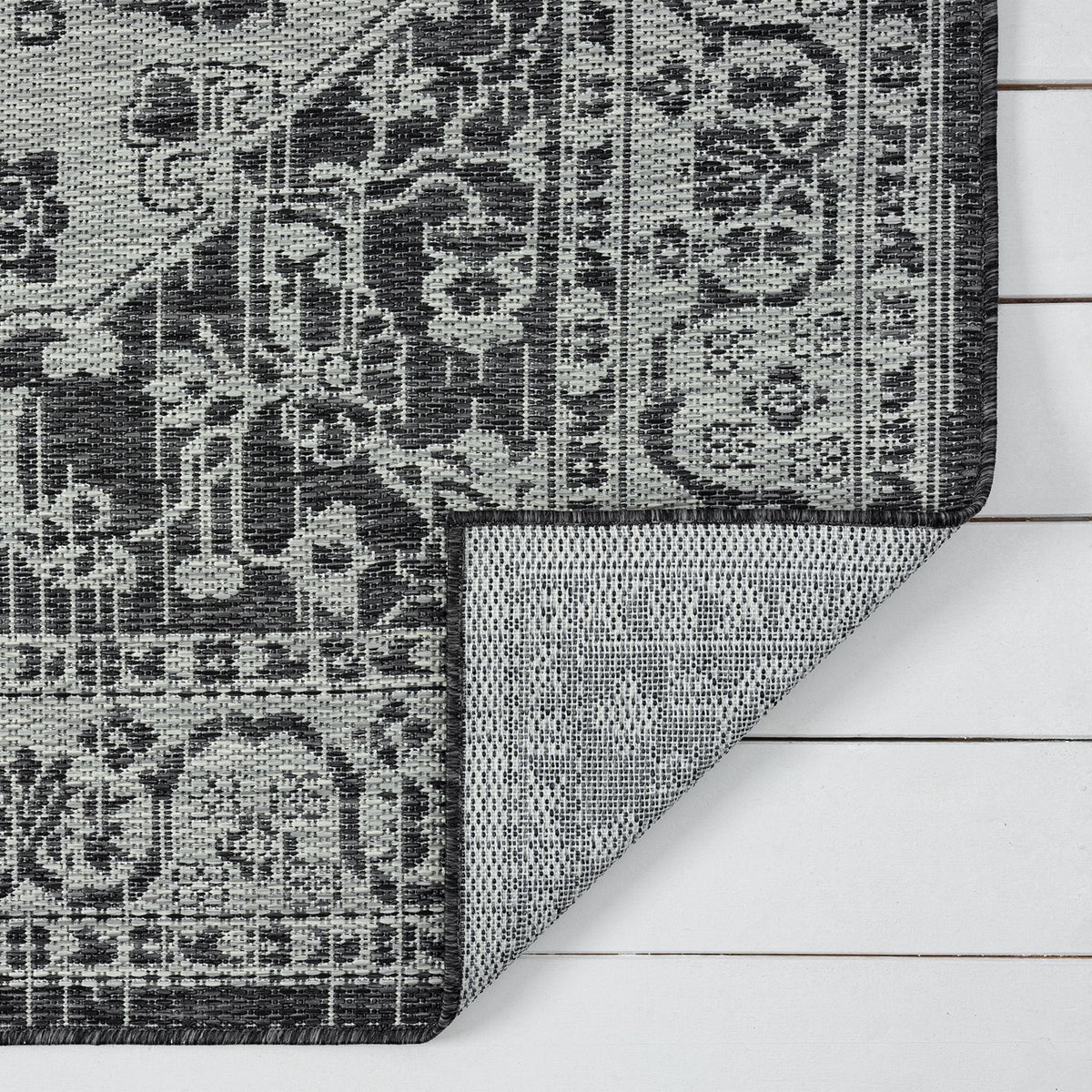 Alfresco 424 Slate Indoor Outdoor Indoor/Outdoor, Flatweave Hallway Runner
