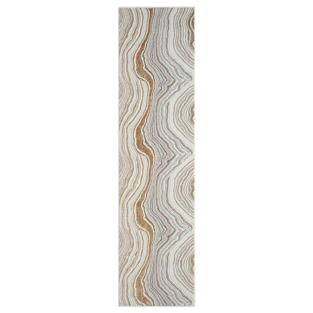 Amber 185 Stone Abstract, Geometric Hallway Runner