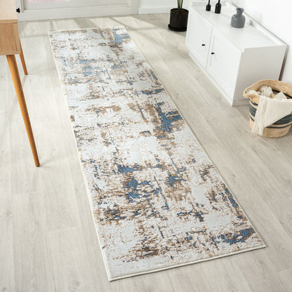 Fable 475 Arctic Abstract, Modern Hallway Runner
