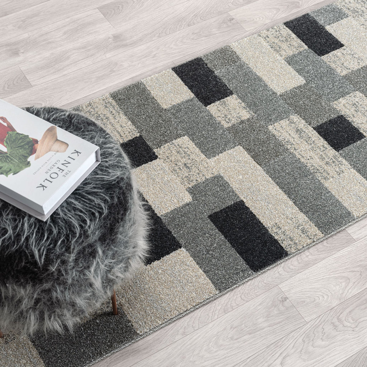 Astor 484 Slate Abstract Hallway Runner