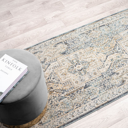 Aubrey 6752 Charcoal Abstract, Traditional Hallway Runner