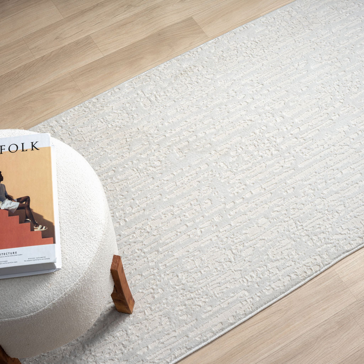 Fable 477 Pearl Abstract, Modern Hallway Runner
