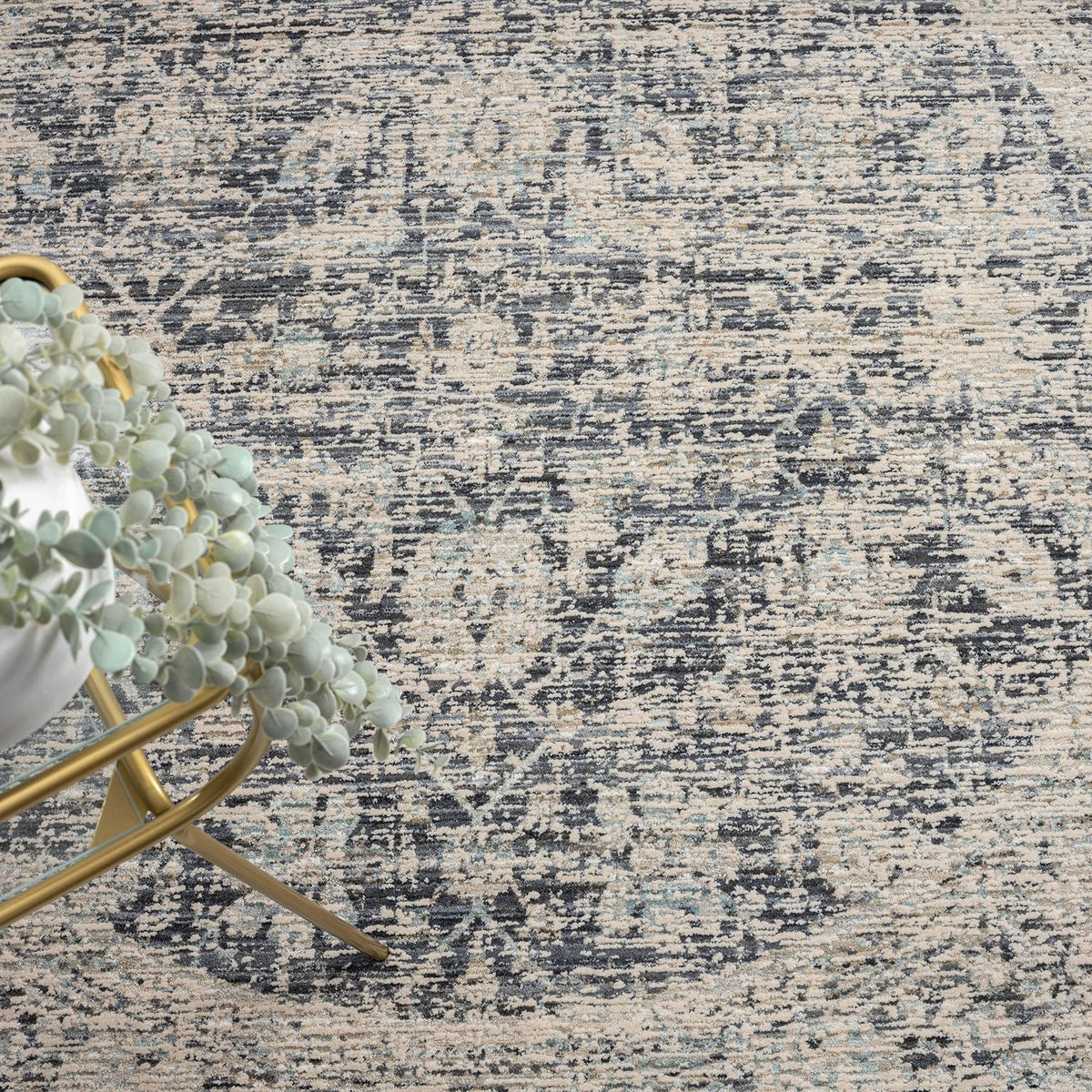 Aubrey 6739 Charcoal Abstract, Traditional Round Rug