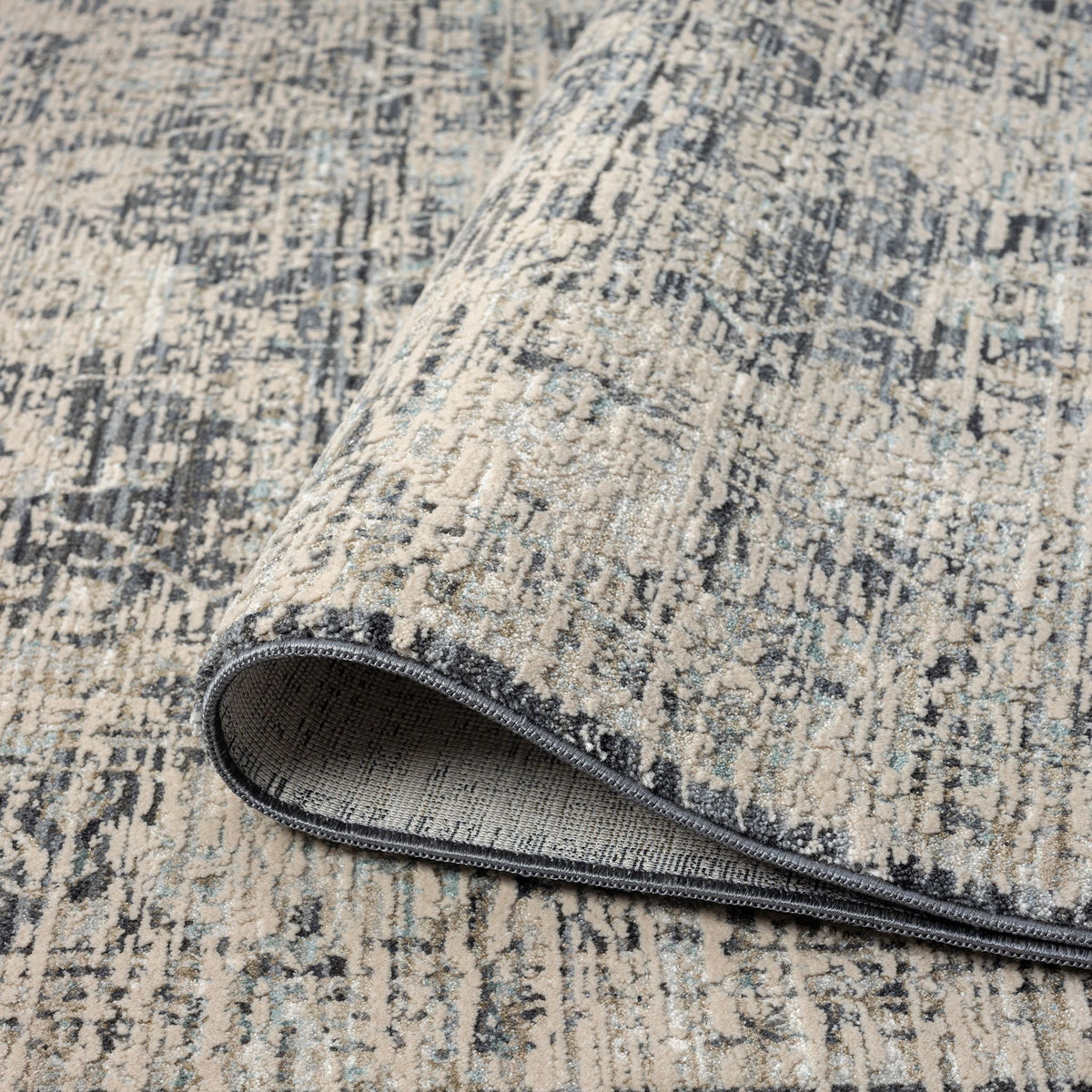 Aubrey 6739 Charcoal Abstract, Traditional Hallway Runner