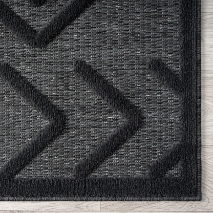 Calm 416 Charcoal Geometric Rug