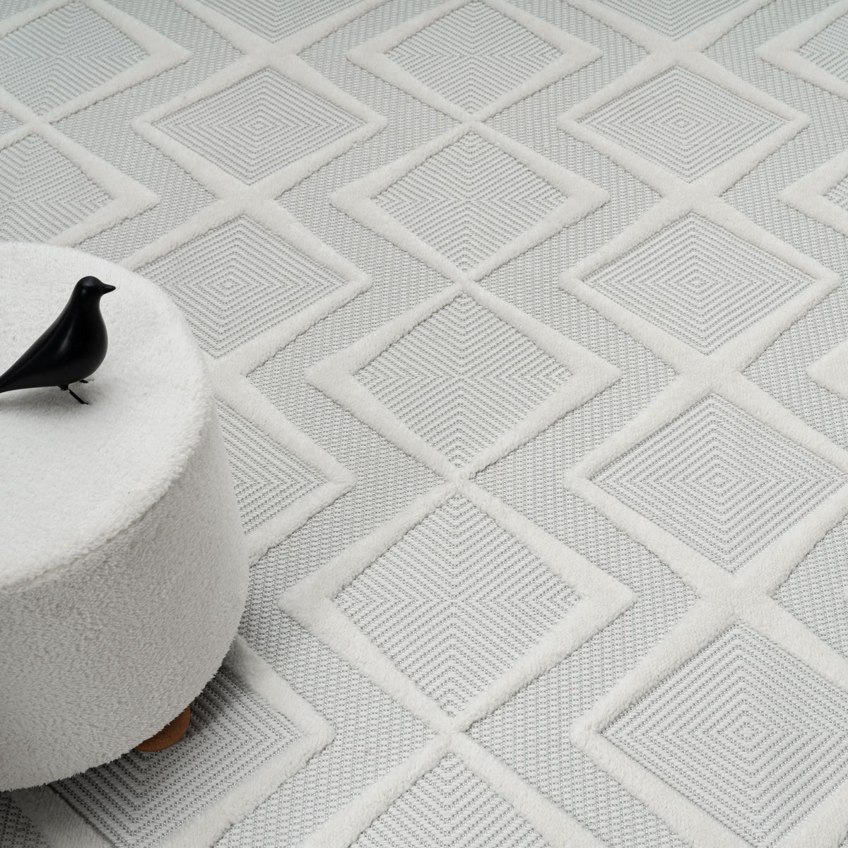 Calm 417 Pearl Geometric Rug