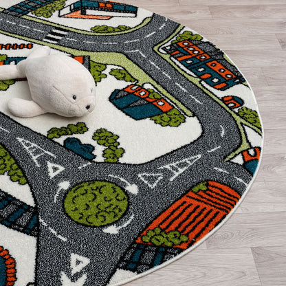 Kidsville 575 Cream Round Rug