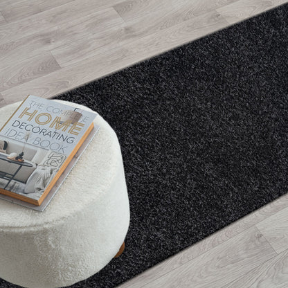 Fleecy 397 Ebony Shaggy Hallway Runner