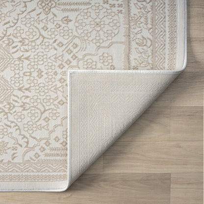 Fable 472 Sand Abstract, Modern Hallway Runner