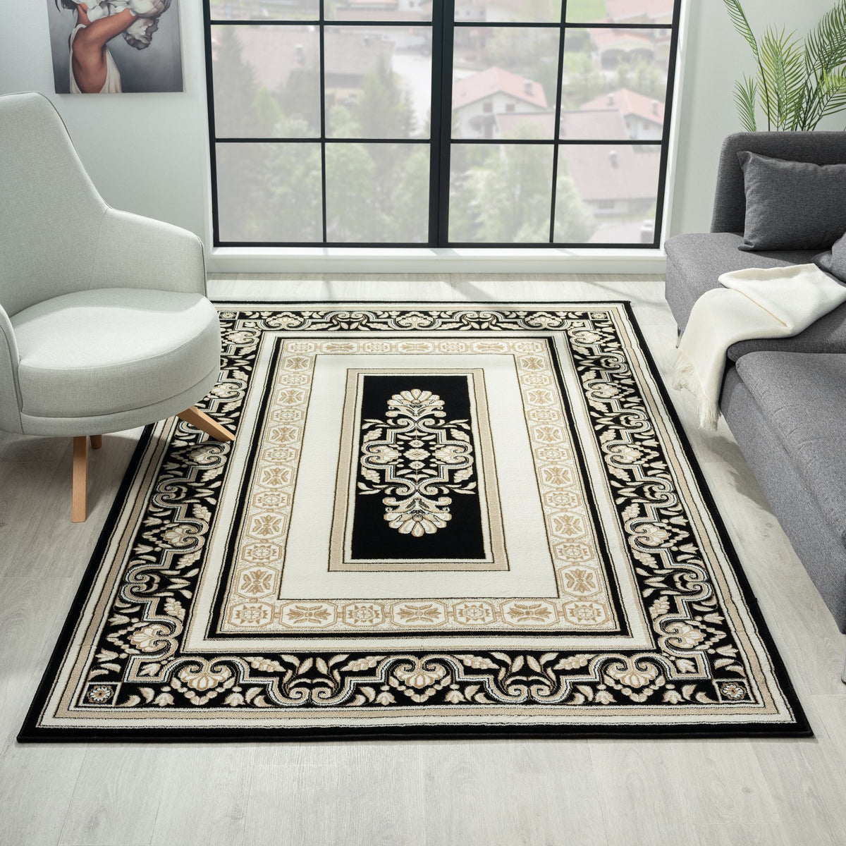 Royal 523 Black Traditional, Classic Rug