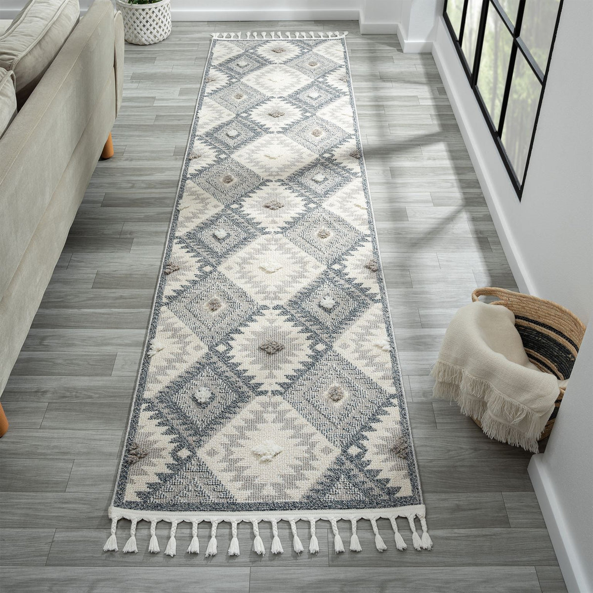 Cottage 543 Pebble Geometric Hallway Runner