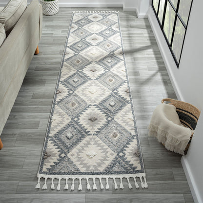 Cottage 543 Pebble Geometric Hallway Runner