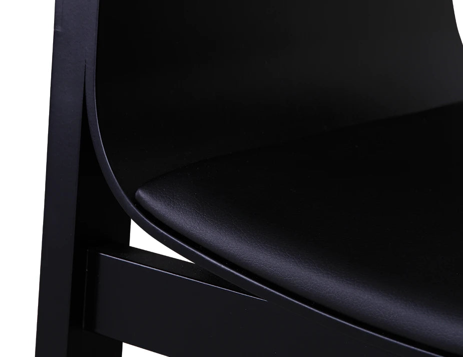 Merano Armchair - Black Stain Beechwood - Upholstered Seat and Back - Black - by TON