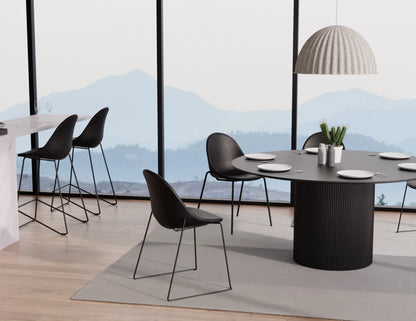 Pebble Chair Black Upholstered Vintage Seat