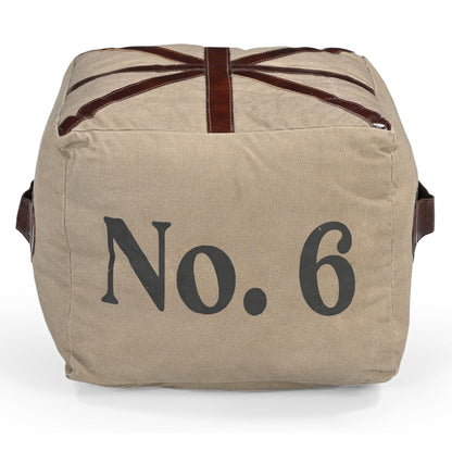 Pemberton Union Jack Leather & Canvas Ottoman 40cm