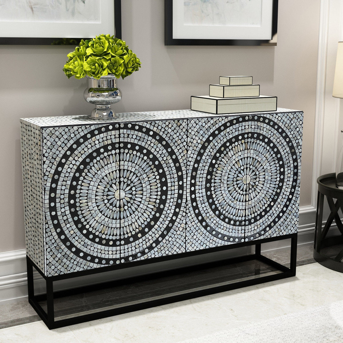 Perpetua Mother of Pearl Two Door Sideboard 120cm