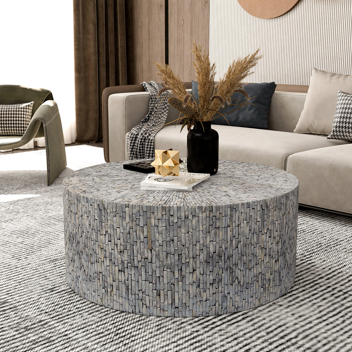 Phaedra Mother of Pearl Square Coffee Table 92cm