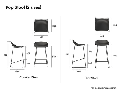 Pop Stool - Powder Blue Frame and Shell Seat