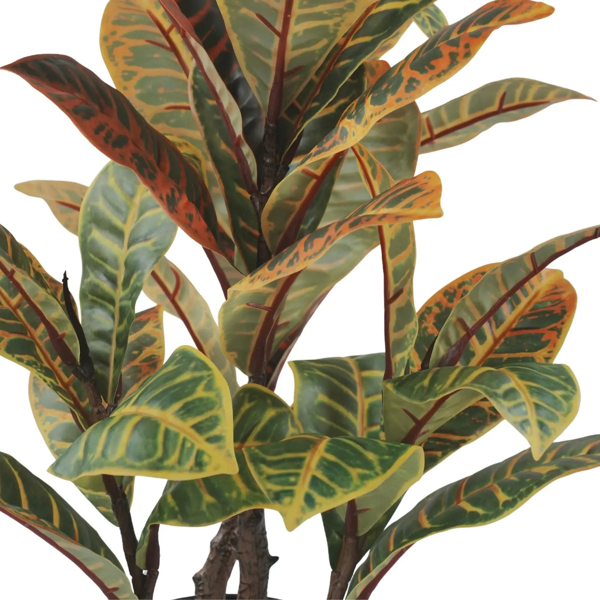 Artificial Potted Flaming Zebra (Codiaeum variegatum / crotons) 55cm