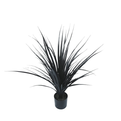 Premium Black Potted Artificial Long Grass (Yucca Grass) 75cm UV Resistant