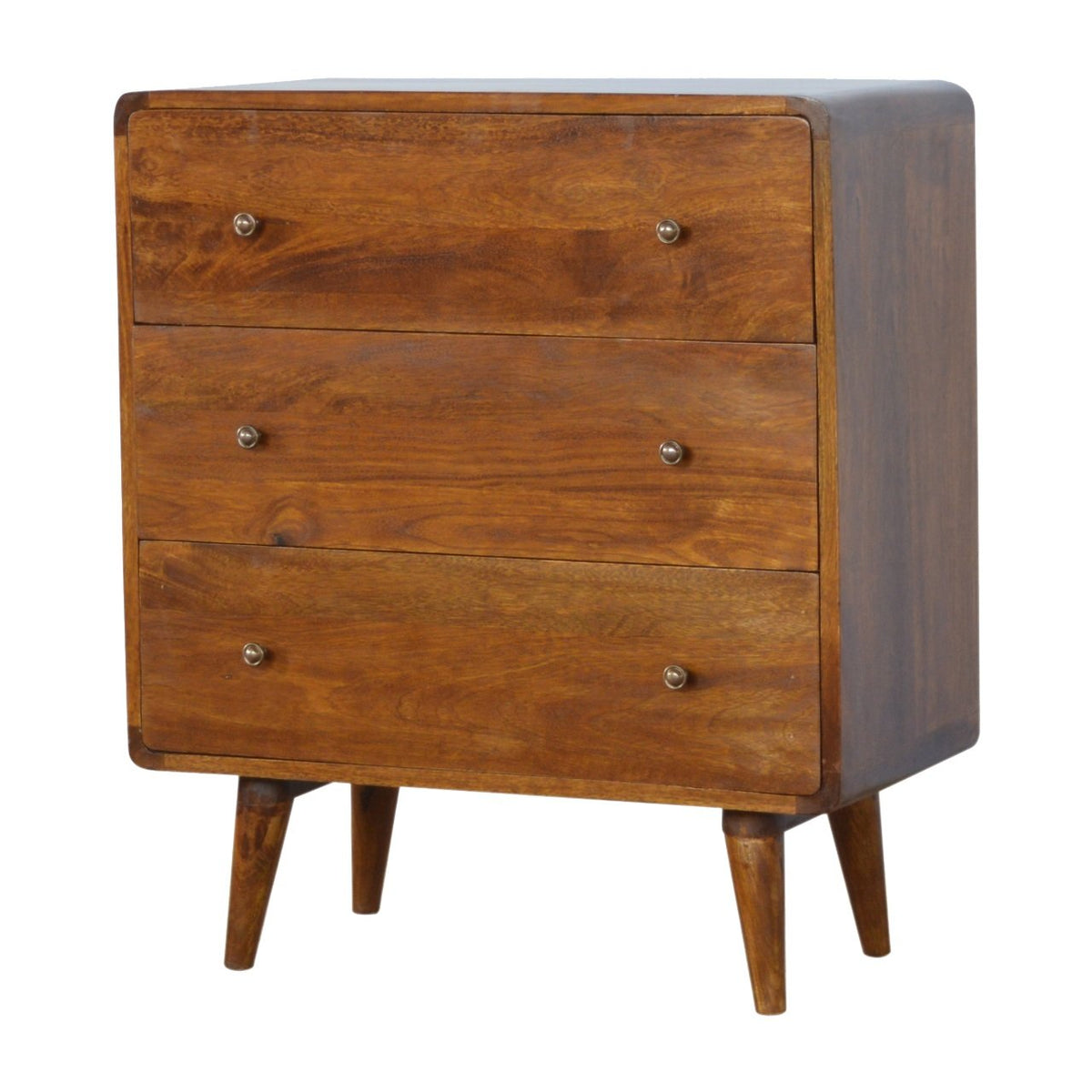 Curved Chestnut Chest of Drawers 80cm