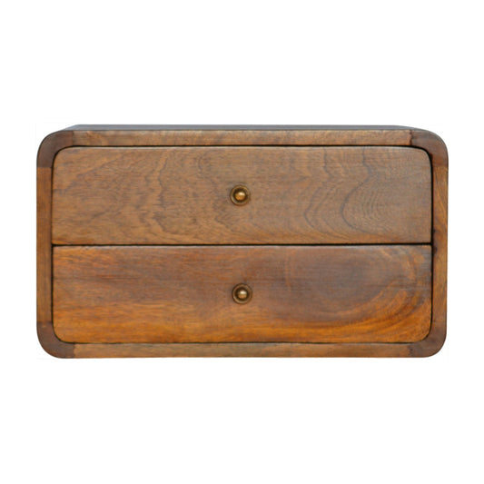 Floating Chestnut 2 Drawer Bedside 45cm