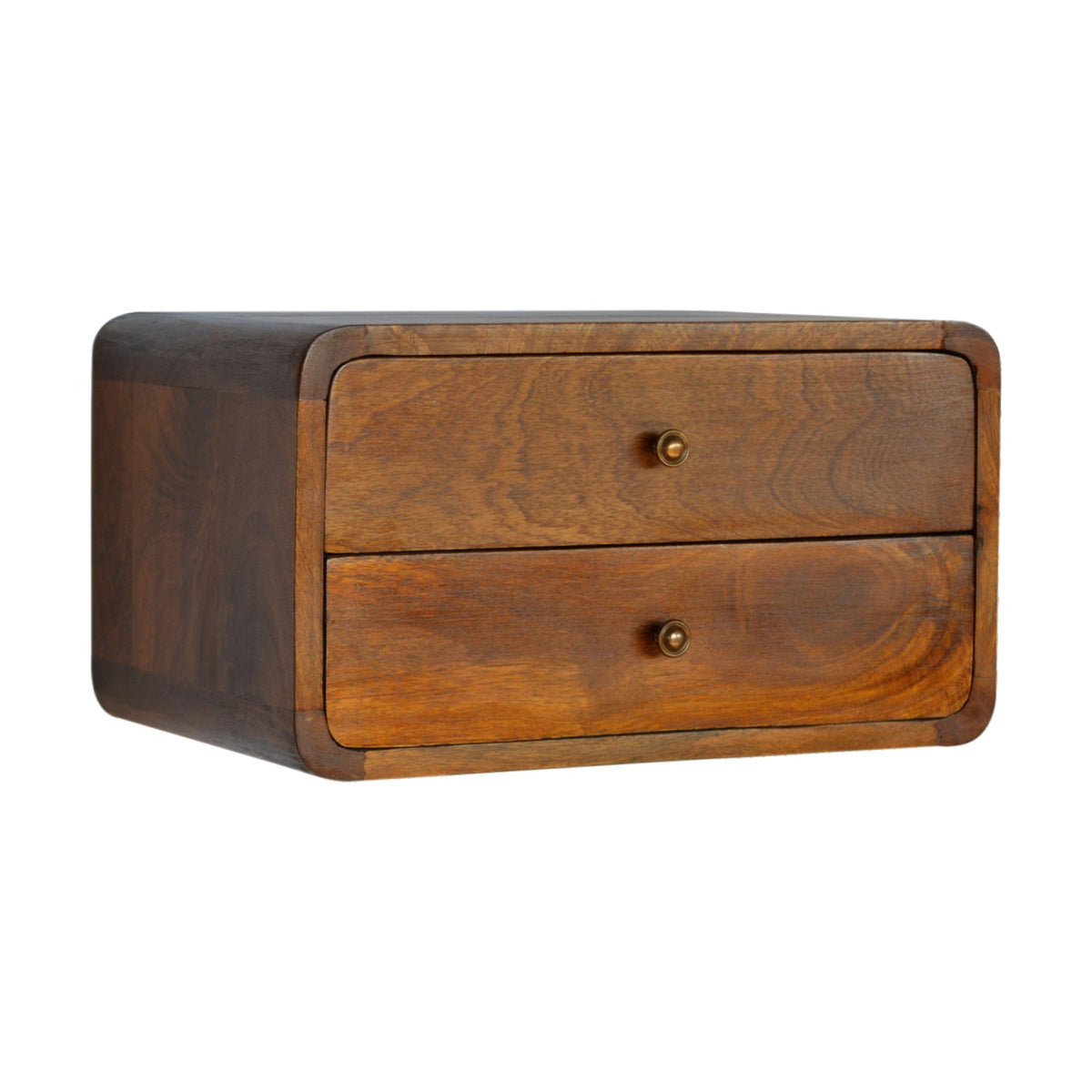 Floating Chestnut 2 Drawer Bedside 45cm