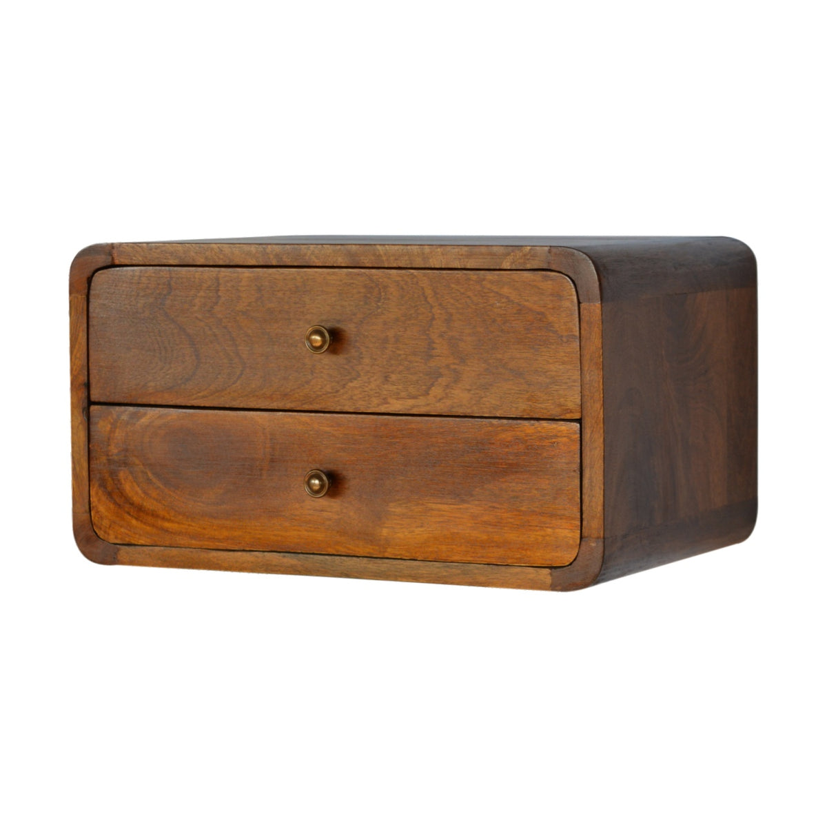 Floating Chestnut 2 Drawer Bedside 45cm