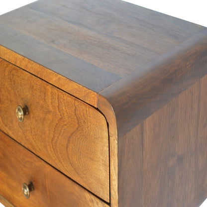 Floating Chestnut 2 Drawer Bedside 45cm