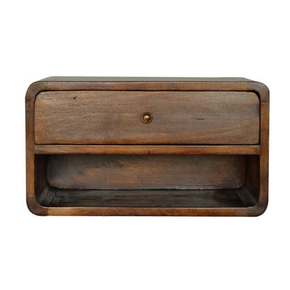 Floating Curved Chestnut Bedside 45cm