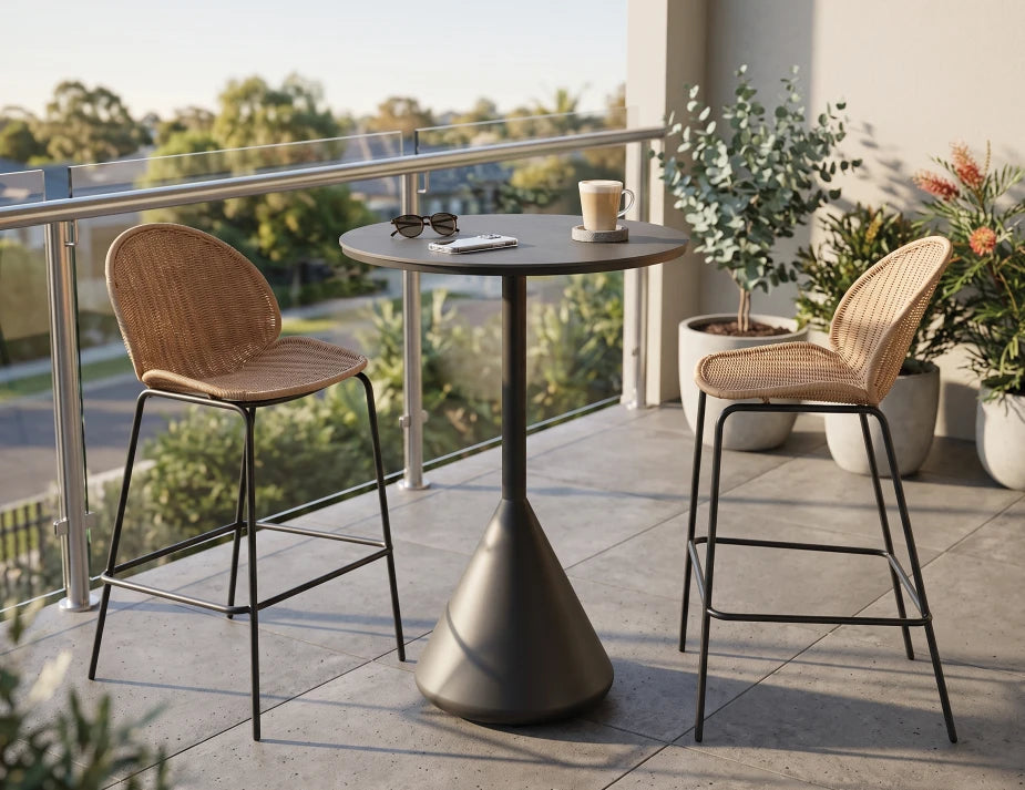 Kora High Bar Table - Outdoor - Charcoal - Basalt Ceramic Top