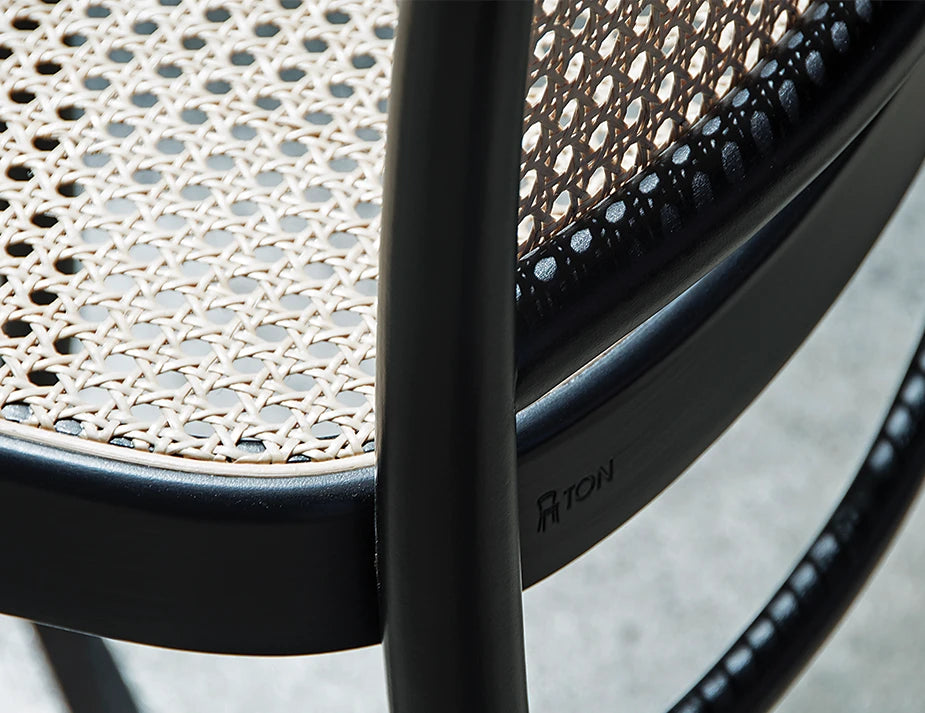 811 Hoffmann Chair - Black Stain - Cane Seat - Cane Backrest - by TON