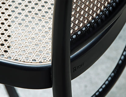 811 Hoffmann Chair - Black Stain - Cane Seat - Cane Backrest - by TON