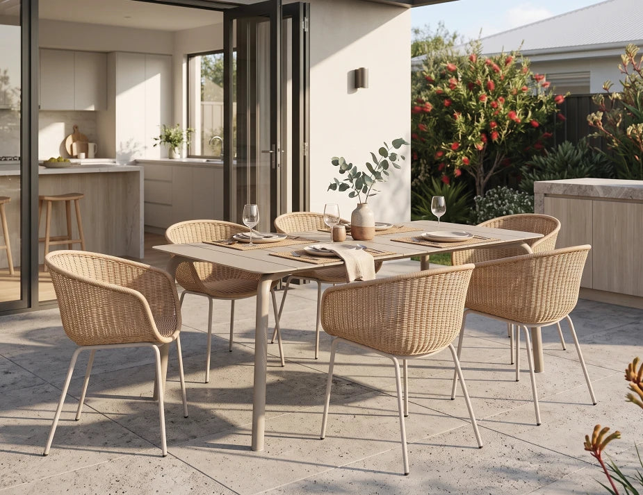 Roku Dining Table 160cm - Outdoor - Latte