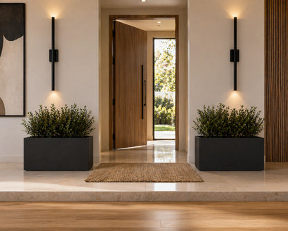 Luxury Rectangular Trough Planter Set of 3 | Matt Black | Premium Pot Range
