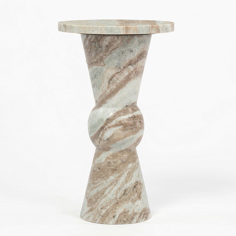 Rhiannon Solid Toronto Marble Side Table 48cm