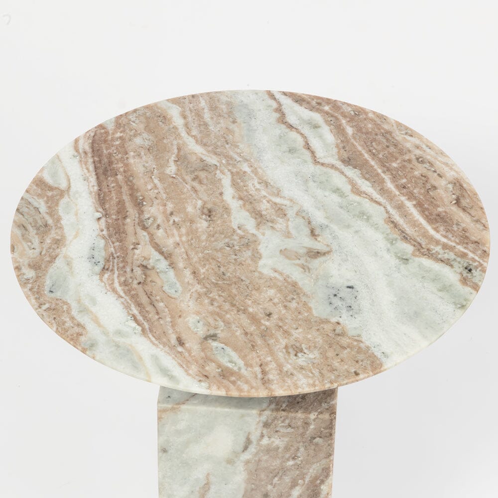Rhiannon Solid Toronto Marble Side Table 48cm