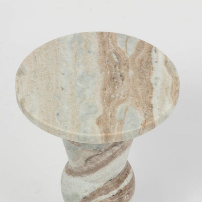 Rhiannon Solid Toronto Marble Side Table 48cm