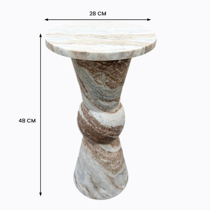 Rhiannon Solid Toronto Marble Side Table 48cm