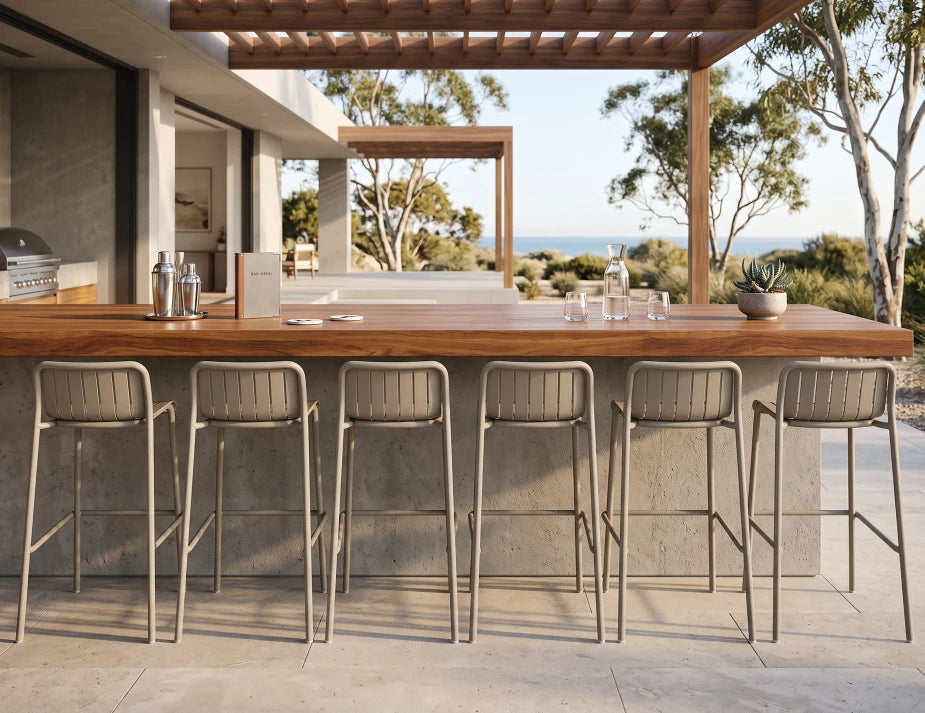 Roku Bar Stool - Outdoor - Latte