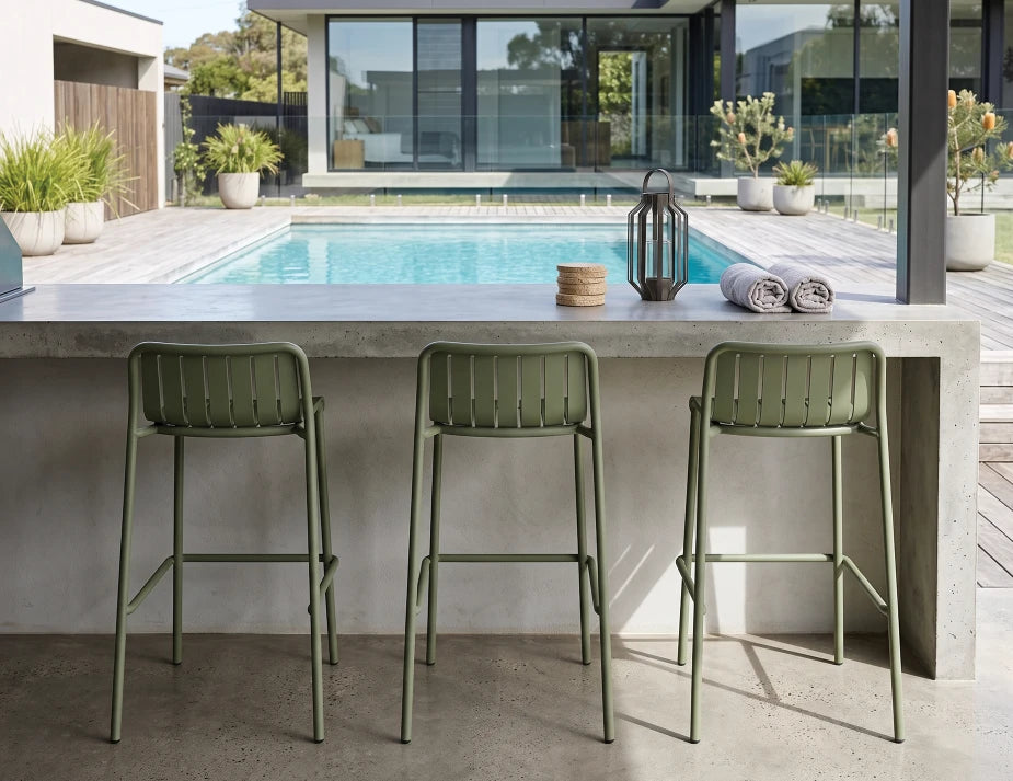 Roku Bar Stool - Outdoor - Eucalyptus Green